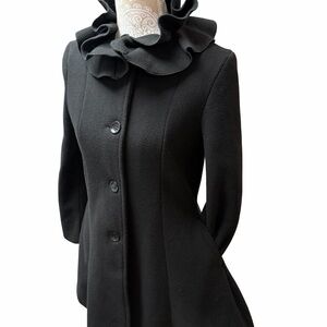 COPPER KEY Girls Coat
Size 14/16
Ruffle Collar Pea Coat 
Black Dressy 
Soft